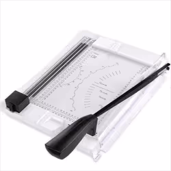 ACROPAQ Massicot Coupe-papier A4 10 pages- 3 têtes de coupe différents (droit ondulé et perforé)- Sécurisé- Pliable- Règle