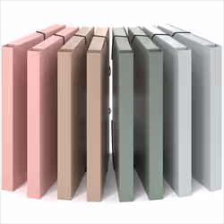ACROPAQ 8 Chemises Plastiques A4 avec Elastique- Couleurs Pastel - Élastique - 250 pages- Dos de 3 cm- PP