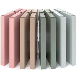 ACROPAQ 8 Chemises Plastiques A4 avec Elastique- Couleurs Pastel - Élastique - 250 pages- Dos de 3 cm- PP