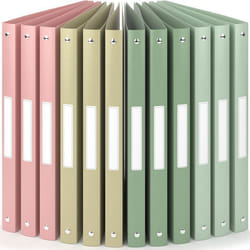 ACROPAQ 12x Classeur A4- 4 Anneaux- Dos 25 cm pour 100 feuilles- Étiquettes de Dos- PP- Souple- Résisitants à leau- Couleur Terre