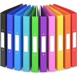 ACROPAQ 10 x Classeur A4-2 Anneaux 25mm- Jusquà 200 feuilles Dos de 35 cm- Souple et Durable- Résisitants à leau