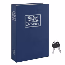 ACROPAQ Coffre Fort Discret a clé Livre - Coffre-fort a clé 155 x 245 x 55 mm simulé en livre - Sécurisez vos objets - Bleu