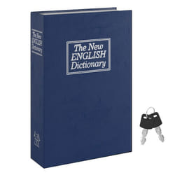ACROPAQ Coffre Fort Discret a clé Livre - Coffre-fort a clé 155 x 245 x 55 mm simulé en livre - Sécurisez vos objets - Bleu