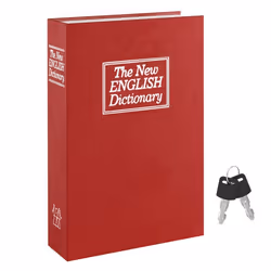 ACROPAQ Coffre Fort Discret a clé Livre - Coffre-fort a clé 116 x 185 x 55 mm simulé en livre - Sécurisez vos objets- Rouge