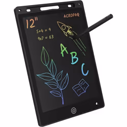 ACROPAQ Tablette dessin Enfant Magique 12 Pouces- Ecran LCD Noir- Tablette graphique enfant- Pile CR2025 incluse