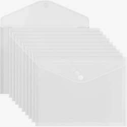 ACROPAQ 10 Pochettes Porte Document A4 transparentes - Fermeture Auto-agrippante-   Polypropylène- Impermiable