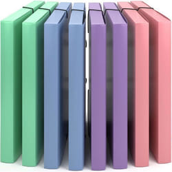 ACROPAQ- 8 x Chemise à Élastiques et à 3 Rabats A4- Jusquà 200 pages Dos 3 cm- Chemises cartonnées Range Document- 245x325x30 mm