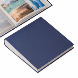 ACROPAQ Album Photo Scrapbooking- 100 pages pour 600 photos- Pour 9x13 cm 10x15 cm et 13x18 cm- Livre Photo en Lin- Bleu Fonc ...