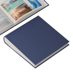 ACROPAQ Album Photo Scrapbooking- 100 pages pour 600 photos- Pour 9x13 cm 10x15 cm et 13x18 cm- Livre Photo en Lin- Bleu Foncé