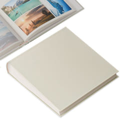 ACROPAQ Album Photo Scrapbooking- 100 pages pour 600 photos- Pour 9x13 cm 10x15 cm et 13x18 cm- Livre Photo en Lin- Beige