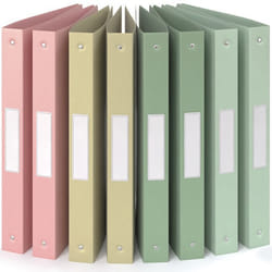 ACROPAQ 8x Classeur A4- 4 Anneaux- Dos 35 cm pour 200 feuilles- Étiquettes de Dos- PP- Durable- Résisitants à leau- Couleurs