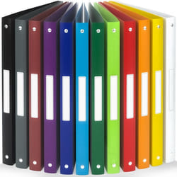 ACROPAQ 12x Classeur A4- 4 Anneaux- Dos 25 cm pour 100 feuilles- Étiquettes de Dos- PP- Souple- Résisitants à leau- Couleur
