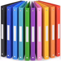 ACROPAQ 10x Classeur A4- 4 Anneaux- Dos 25 cm- Étiquettes de Dos- Jusquà 100 feuilles A4- PP- Souple Durable- Résistants à le ...