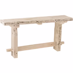 J-Line Console Brut Bois Recyclé Blanc Délavé
