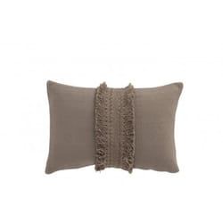 Coussin - J-LINE - Rectangulaire - Coton Taupe - 43x28cm - Intérieur