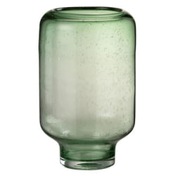 Vase sur pied verre vert clair Uchi H 35 cm