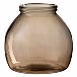 Vase Design en Verre Boule 21cm Marron Clair