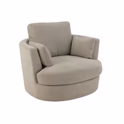 Fauteuil - J-LINE - Pivotant - Tissu gris - 107x98x88 cm - 1 place - Design contemporain