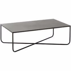 Table basse large en métal avec pied en croix . Optez pour un design épuré et moderne avec cette table basse large en métal . ...
