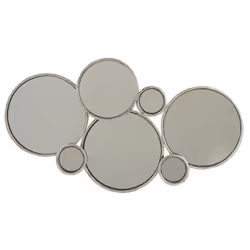 Miroir Mural Design 6 Ronds 57cm Argent