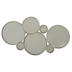 Miroir Mural Design 6 Ronds 57cm Argent