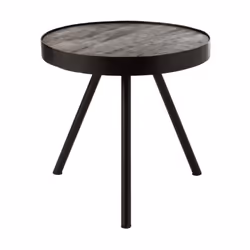 Table basse ronde en manguier et métal - J-LINE - HENRIK - Design contemporain - Aspect bois