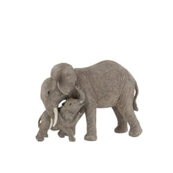 STATUETTE ELEPHANT CALIN RESINE GRIS (30x13x21cm)