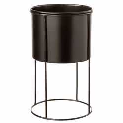 Cache-Pot sur Pied Design Métal 33cm Noir