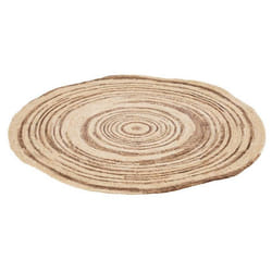 Tapis Rond Déco Maïs 79cm Beige & Marron
