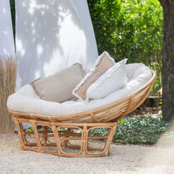 Fauteuil & Coussin en Rotin Roni 179cm Naturel