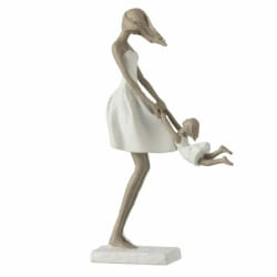Paris Prix Statuette Mère et Fille - Résine Blanc