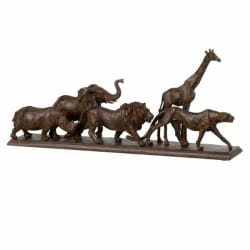 Paris Prix Statue Déco 5 Animaux Brown - 51 cm