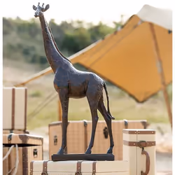 Grande statue girafe résine 82 43cm Bronze