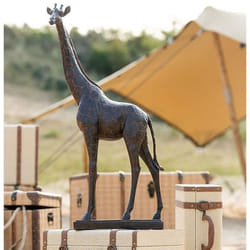 Grande statue girafe résine 82 43cm Bronze