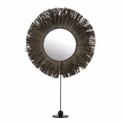 Miroir sur Pied à Poser Raphia 51cm Gris