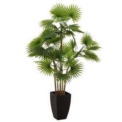 Plante Artificielle Palmier en Pot 105cm Vert & Noir