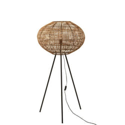 Lampe - J-LINE - Trépied en Rotin et Métal - 40W - Éclairage LED - Design Contemporain