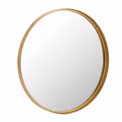 Miroir Mural Rond Design Bord Métal 60cm Or