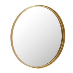 Miroir Mural Rond Design Bord Métal 60cm Or