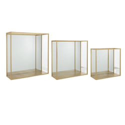 Lot De 3 étagères Murales Déco miroir 60cm Or