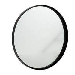 Miroir Mural Rond Design Bord Métal 60cm Noir