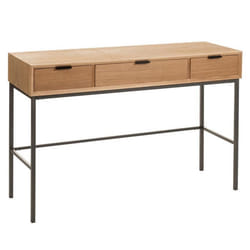 J-Line Console 3 Tiroirs Bois/Metal Naturel