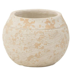 Cache-pot Rond Design rustique 23cm Blanc
