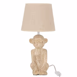 Lampe à Poser Design Singe Ciment 46cm Beige