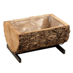 Cache-Pot sur Pied Tronc en Bois 40cm Naturel