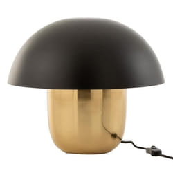 Lampe à Poser champignon Métal 40cm Noir & Or