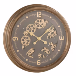 Horloge Murale Rétro Mécanisme 52cm Marron
