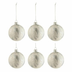 Paris Prix Boules de Noël marbre - Blanc/Argent
