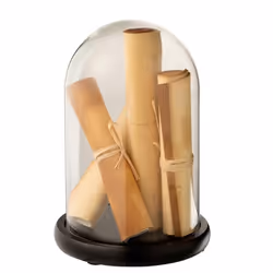 Cloche Déco en Verre Parchemins 25cm Beige