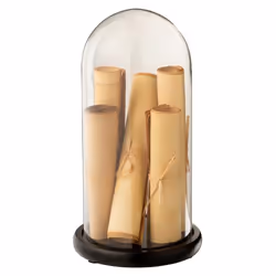 Cloche Déco en Verre Parchemins 31cm Beige